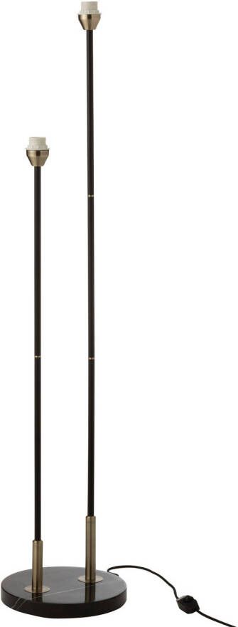 J-Line Voet Lamp Staand Bollie Staal marmer Zwart 30x30x140cm