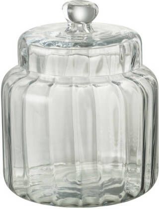 J-Line Voorraadpot Elia Glas Transparant Small 17.8x17.8x23cm