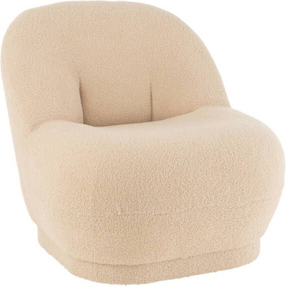 J-Line Zetel Teddy Bouclé Warm Beige 78x88x72cm