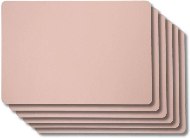 Jay Hill Placemats Vegan leer Grijs Roze dubbelzijdig 46 x 33 cm 6 Stuks