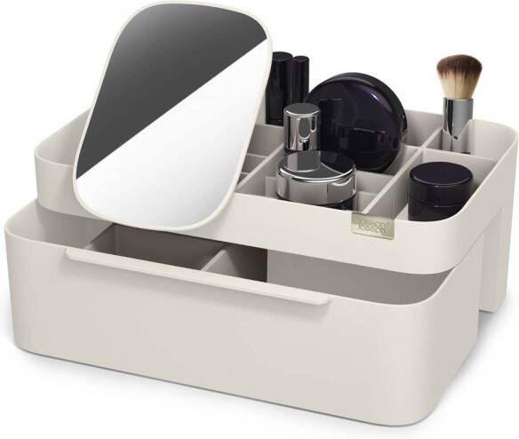 Joseph Viva Make-up Organizer met Verwijderbare Spiegel Kunststof Beige