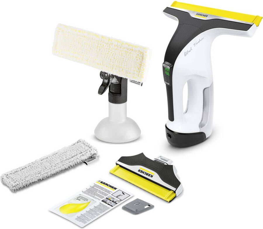 Kärcher WV 7 Signature Line Ruitenreiniger Siliconen zuigstrip LED display Looptijd 100 min. Werkbreedte 170 280 mm Incl. sproeiflacon microvezeldoek indoor & outdoor reinigingsmiddelconcentraat