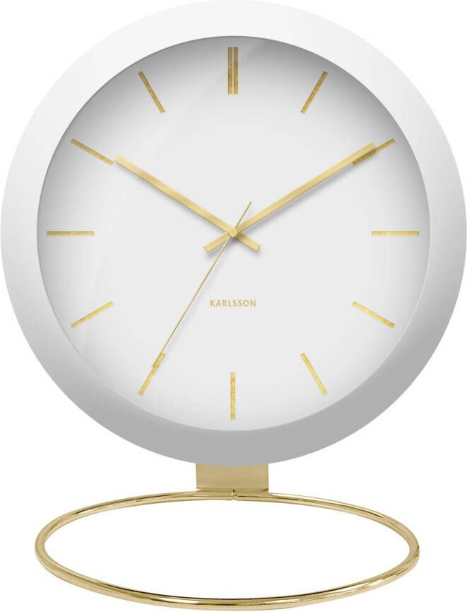 Karlsson tafelklok Globe 21 x 24 5 x 14 cm staal wit - Foto 3