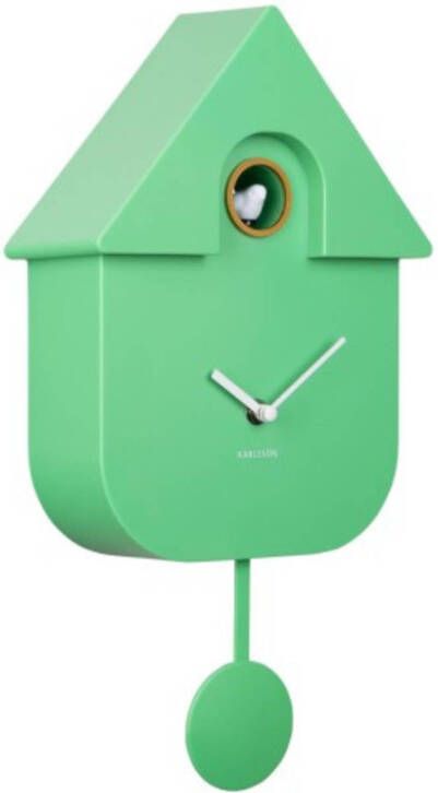 Karlsson Wandklok Modern Cuckoo Heldergroen