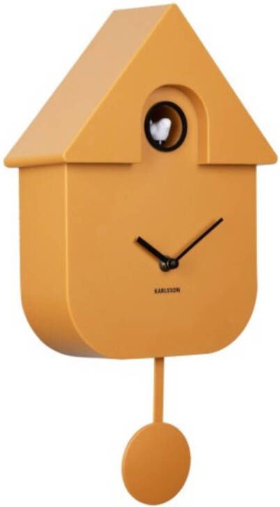 Karlsson Karllson Wall Clock Modern Cuckoo ABS ochre yellow