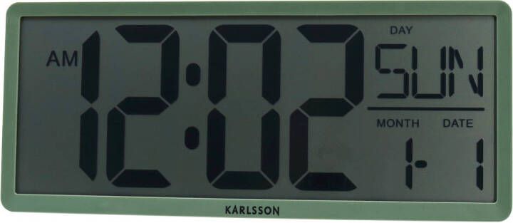 Karlsson Wand Tafelklok Retro LCD Jungle groen