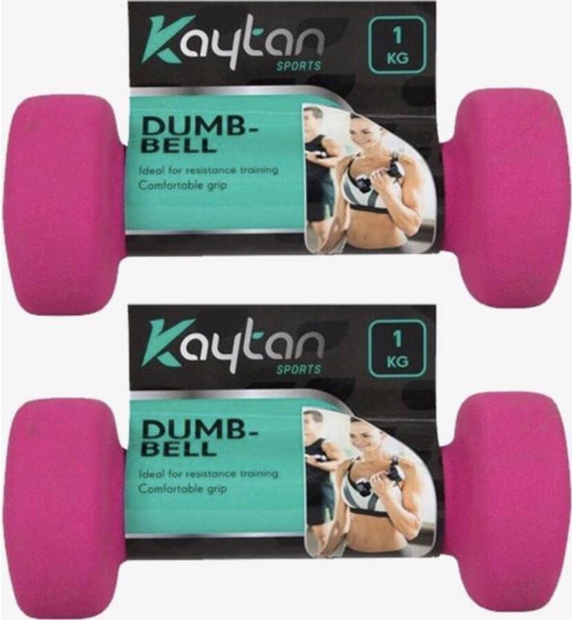 Kaytan Dumbbells Roze Zachte Gewichten voor Arm Oefeningen Thuis Gym Set van 2 stuks 1kg