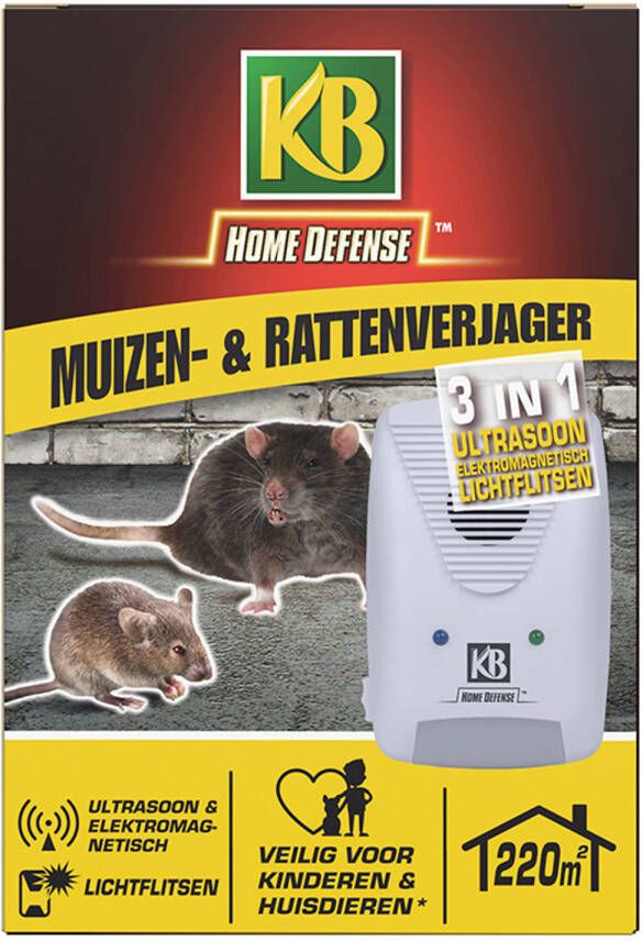 KB Home Defense KB Muizen- en Rattenverjager Ultrasoon 220m2