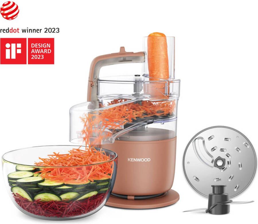 Kenwood MultiPro Go Foodprocessor FDP22.130RD Snij Rasp direct op je bord Opbergen in je keukenlade Veelzijdig: hakken snijden raspen Vaatwasser bestendige accessoires -[onderdeel GO collectie] - Foto 4