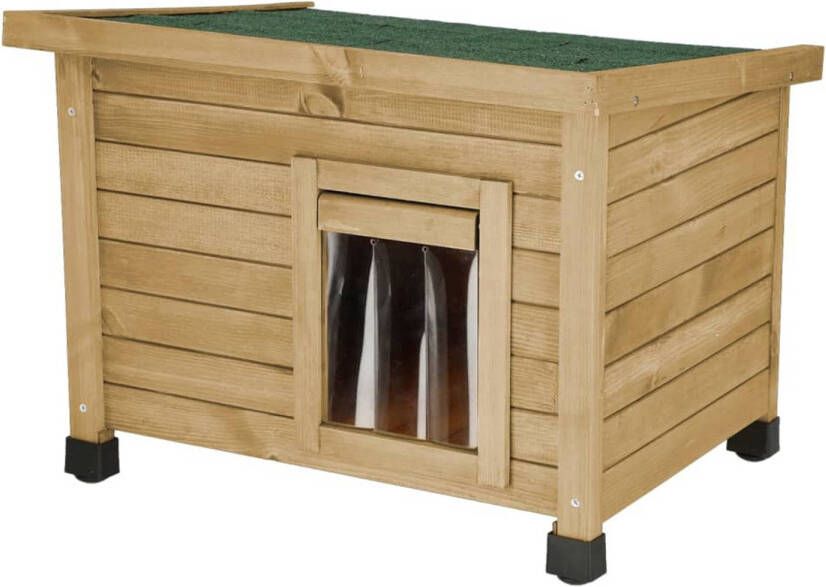 Kerbl Kattenhuis Rustica 57x45x43 cm bruin en groen