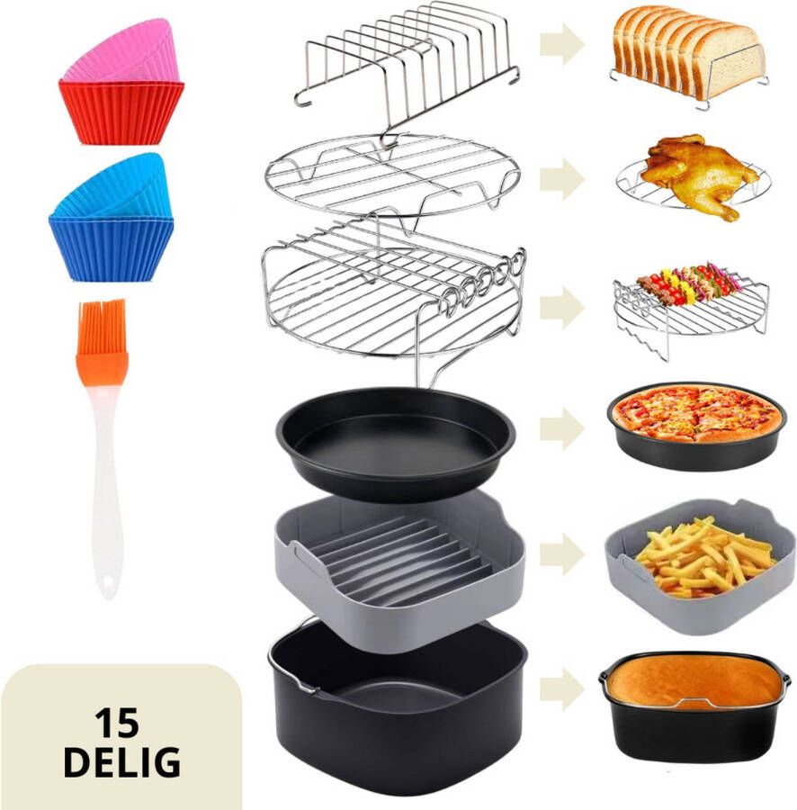 Keukenvriend Keukenvrien Accessoires voor heteluchtfriteuse Airfryer Accessoires Geschikt voor o.a. XXL airfryer- Complete
