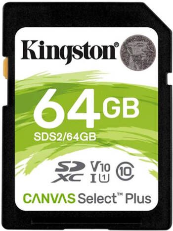 Kingston Canvas Select Plus Flashgeheugen 64 Gb Sdxc Klasse