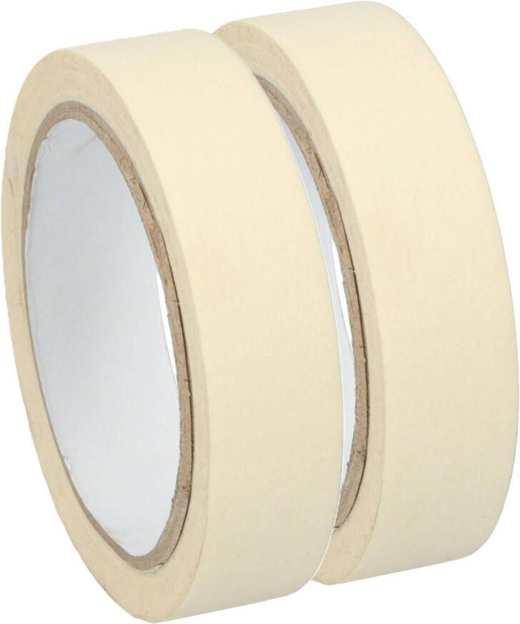 Kinzo Afplaktape schilderstape 2x wit 25mm x 25m voor binnen buiten Tape (klussen)