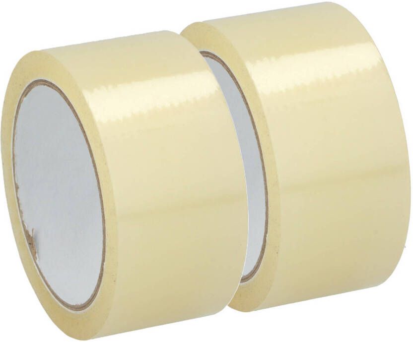 Kinzo Verpakkingstape 2x transparant 48mm x 50m verpakkingsbenodigdheden voor kantoor thuis Tape (klussen)