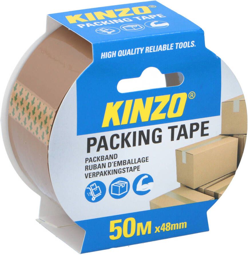 Kinzo Verpakkingstape bruin 48mm x 50m verpakkingsbenodigdheden voor kantoor thuis Tape (klussen)