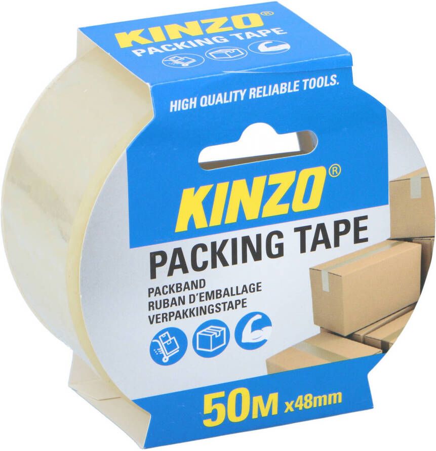 Kinzo Verpakkingstape transparant 48mm x 50m verpakkingsbenodigdheden voor kantoor thuis Tape (klussen)