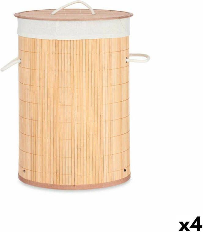 Kipit Wasmand Natuurlijk Metaal Bamboe Hout MDF 48 L 37 x 50 x 37 cm (4 Stuks)