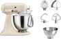 KitchenAid Keukenrobot Keukenmachine Artisan met extra accessoires Moederdag cadeautje 4 8 L Almond Cream - Thumbnail 3