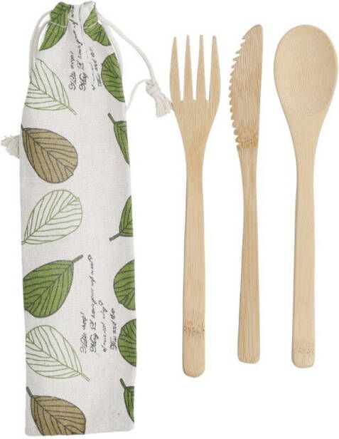 KitchenCraft Bestekset Natural Elements Bamboe 3-Delig