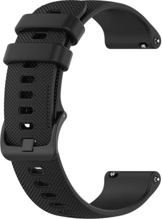 Knaak Siliconen bandje zwart geschikt voor Garmin Vivoactive 3 Venu 2 Plus Venu SQ Forerunner 55 en Forerunner 245