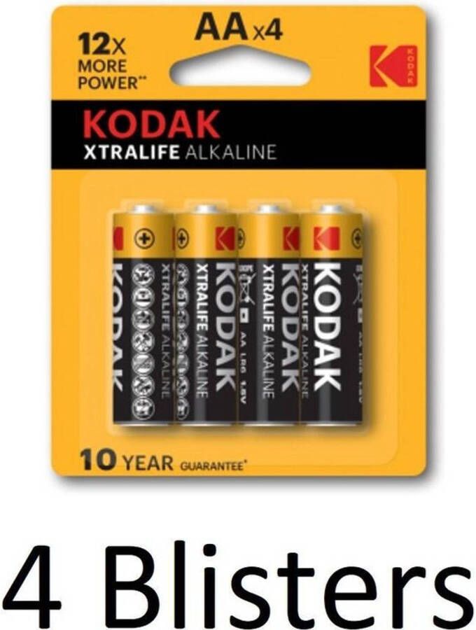 Kodak 16 Stuks (4 Blisters a 4 st) Xtralife AA Alkaline Batterijen