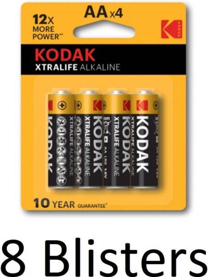 Kodak 32 Stuks (8 Blisters a 4 st) Xtralife AA Alkaline Batterijen