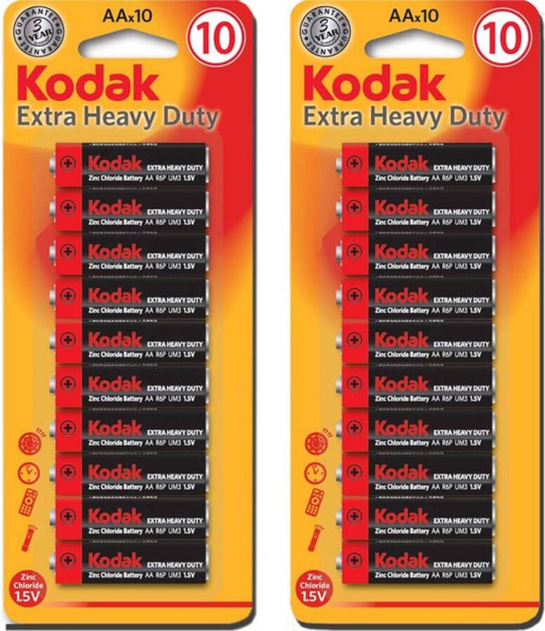 Kodak AA Batterijen Extra Heavy AA Batterijen Penlite 20 Stuks