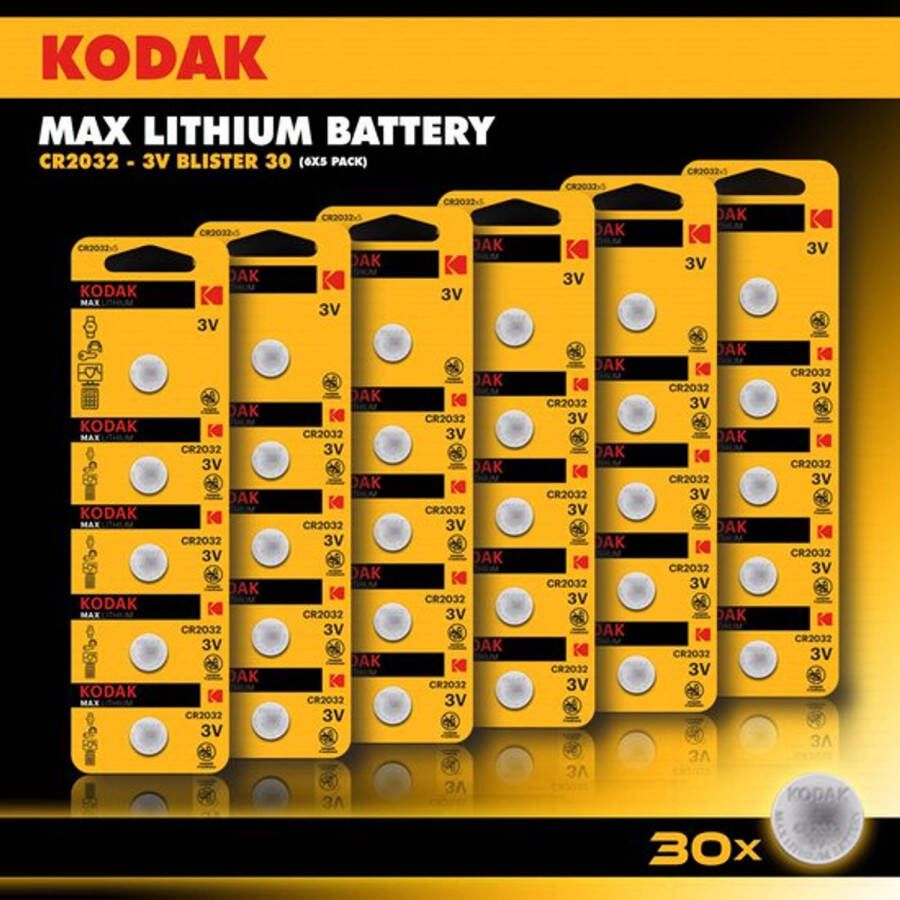 Kodak Lithium Knoopcel batterijen CR2032 3V XL voordeelverpakking 30 stuks
