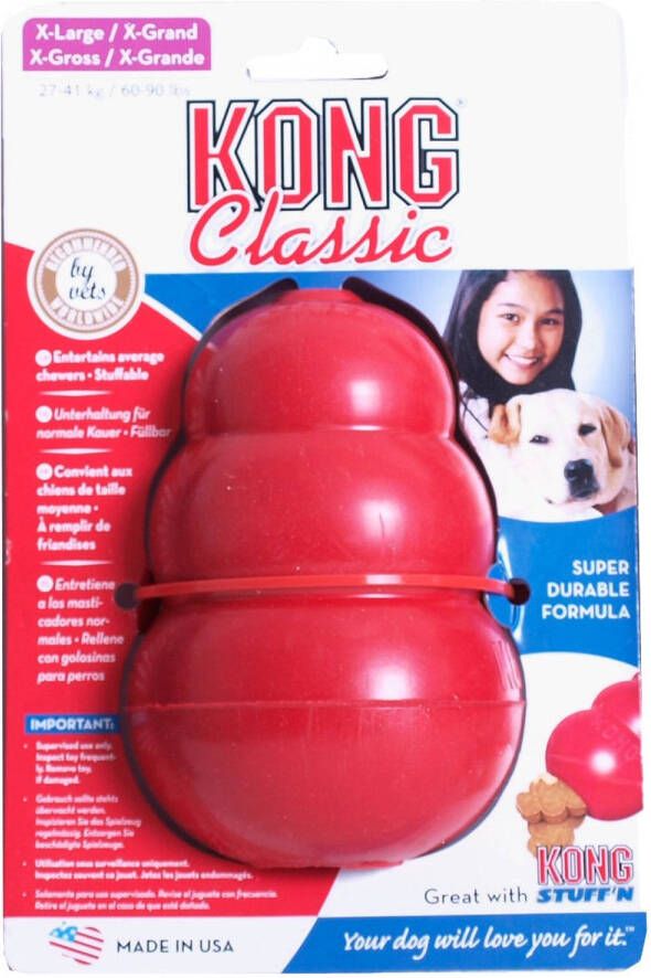 Kong Classic Vulbaar speelgoed Rood XL 14 cm