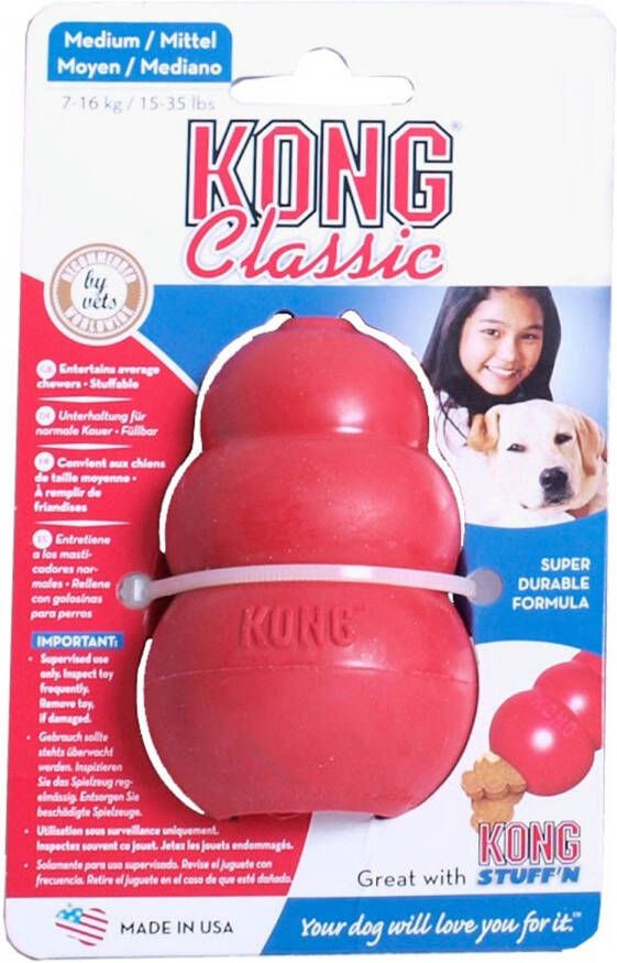 Kong Classic Vulbaar speelgoed Rood M 8 cm