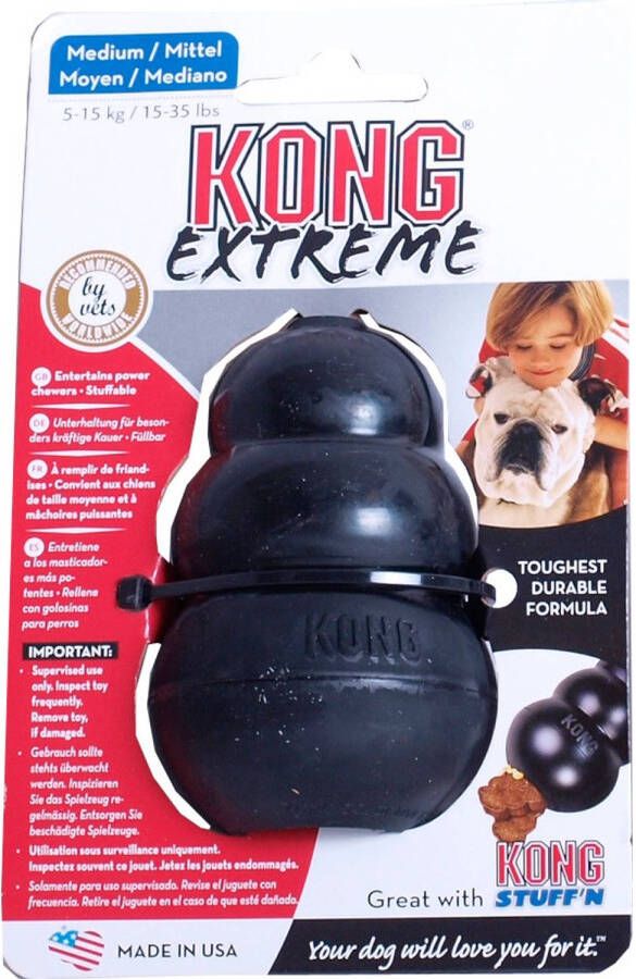 Kong Extreme Vulbaar speelgoed Zwart M 8 5x5 6 cm