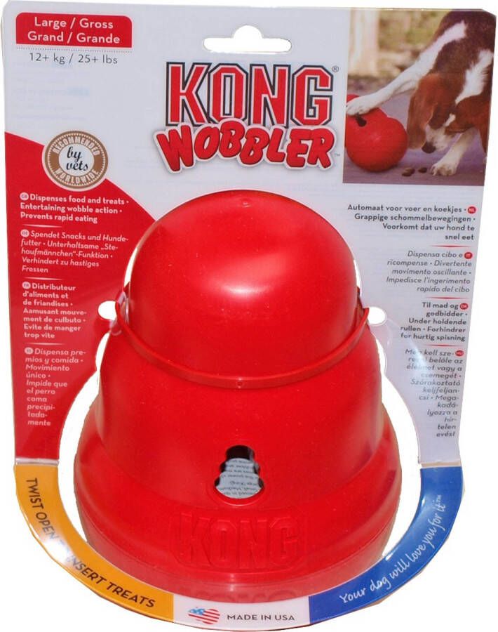 Kong Wobbler Vulbaar speelgoed Rood L 19x13 cm