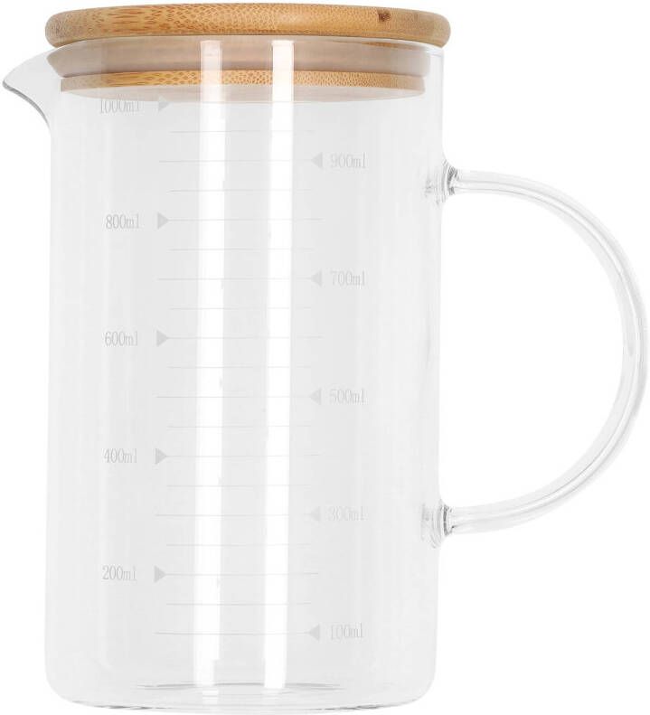 Krumble Maatbeker glas met deksel 1000 ml