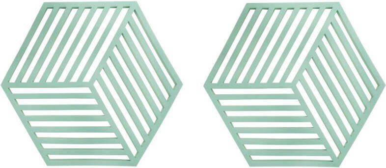 Krumble Pannenonderzetter Hexagon Groen Set van 2