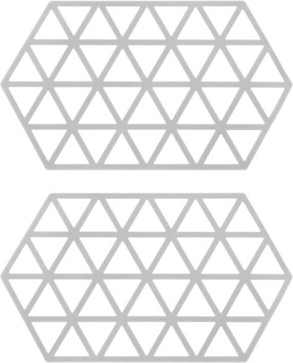 Krumble Siliconen pannenonderzetter Hexagon lang Grijs Set van 2