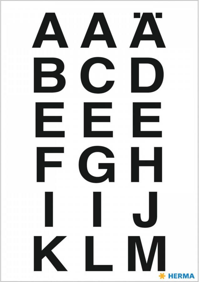 Shoppartners Stickervellen met 36x stuks alfabet plak letters A-Z zwart 20x20 mm Stickers