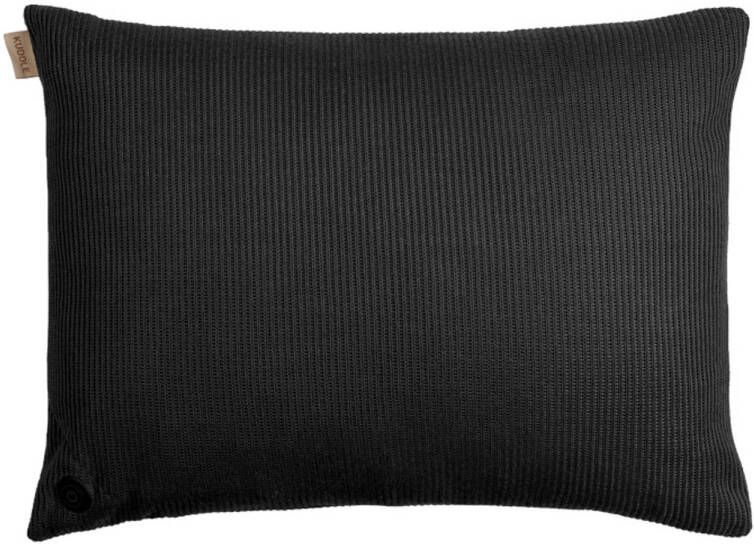 Kuddle Warmtekussen Elektrisch 45x60cm Knitted &apos;Midnight Black&apos; Draadloos & Oplaadbaar Inclusief Twee Powerbanks