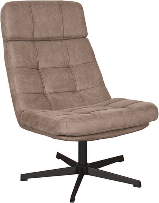 LABEL51 Fauteuil Alvar Taupe Micro Suede 57x53x83 Cm