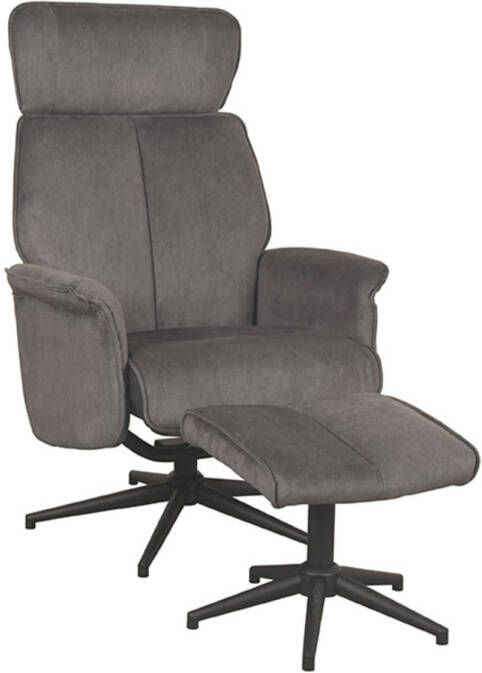 LABEL51 Fauteuil Verdal Antraciet Cosmo Incl. Hocker 79x77x109 Cm