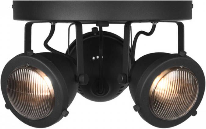 LABEL51 Led Spot Moto 3-Lichts Zwart Metaal Glas