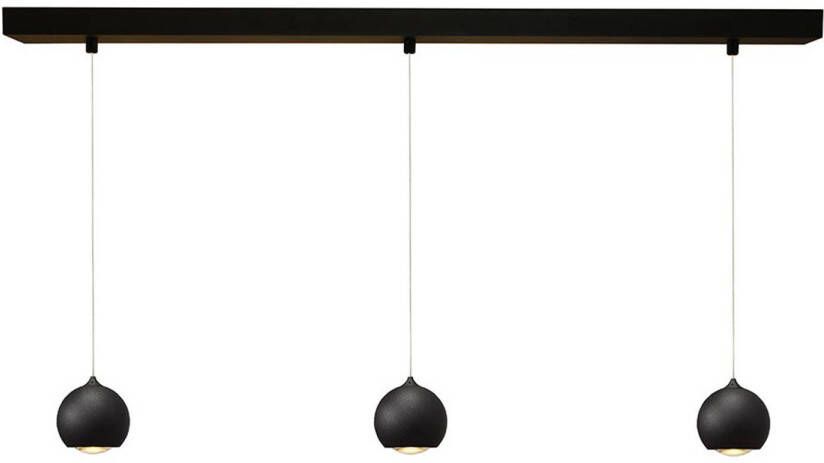 Lamponline Artdelight Hanglamp Denver 3 lichts Ø 10 cm L 100 cm zwart