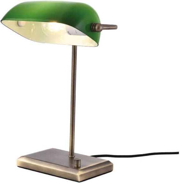 Lamponline Artdelight Tafellamp Oxford H 37 cm brons groen