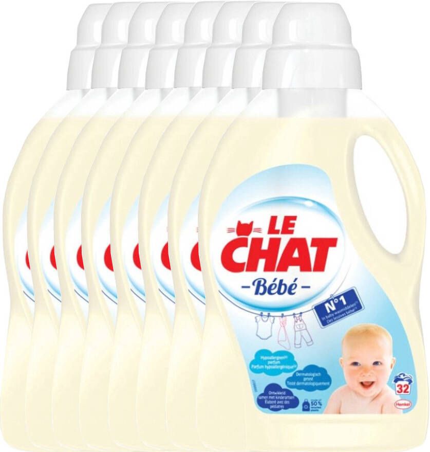 Le Chat Gel Bebe Vloeibaar Wasmiddel Voordeelverpakking 8 x 32 Wasbeurten