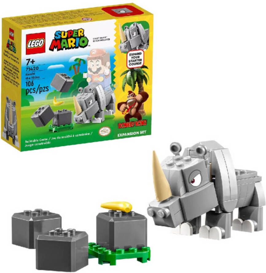 LEGO 71420 Super Mario Uitbreidingsset: Rambi de Neushoorn