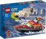 LEGO City Reddingsboot Brand Speelgoed voor Kinderen 60373 - Thumbnail 2