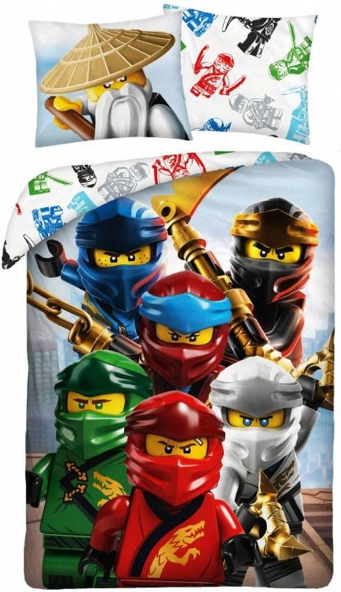 LEGO Dekbedovertrek Ninjago Eenpersoons 140 x 200 + 70 x 90 cm Katoen