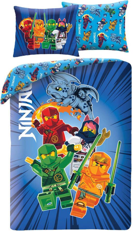 LEGO Ninjago Dekbedovertrek Mini-Fig Eenpersoons 140 x 200 + 70 x 90 cm Polyester