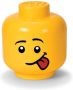 LEGO Set Van 2 Opbergbox Iconic Hoofd Silly 24 Cm Geel - Thumbnail 2