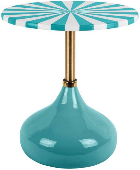 Leitmotiv Bijzettafel Candy Swirl Turquoise blue & white