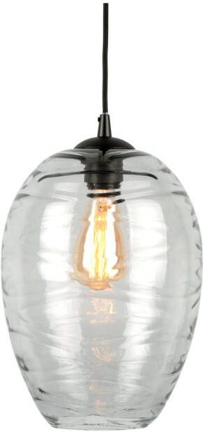 Leitmotiv Pendant lamp Glamour Cone glass grey